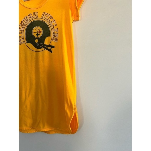Vintage Women’s Pittburgh Steelers Long Pajama Shirt Size Small Yellow - Picture 4 of 7